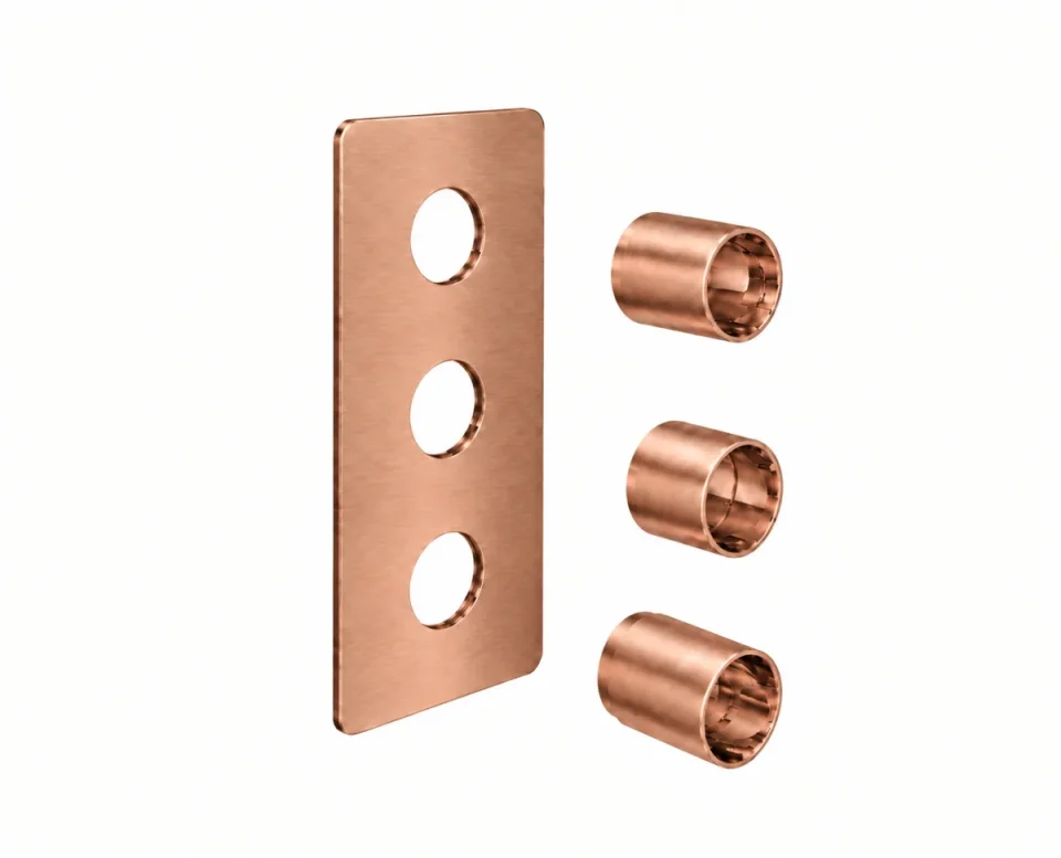 Saneux Cos 3 Way Shower Plate & Shrouds - Portrait - Brushed Bronze product image - Image 1