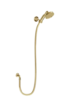 Burlington Riviera Handset & Hose & Elbow Gold