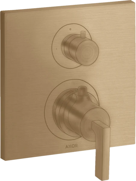 Axor Citterio Thermostatic Mixer For Concealed Installation With Shut-off Valve And Lever Handle Brushed Bronze