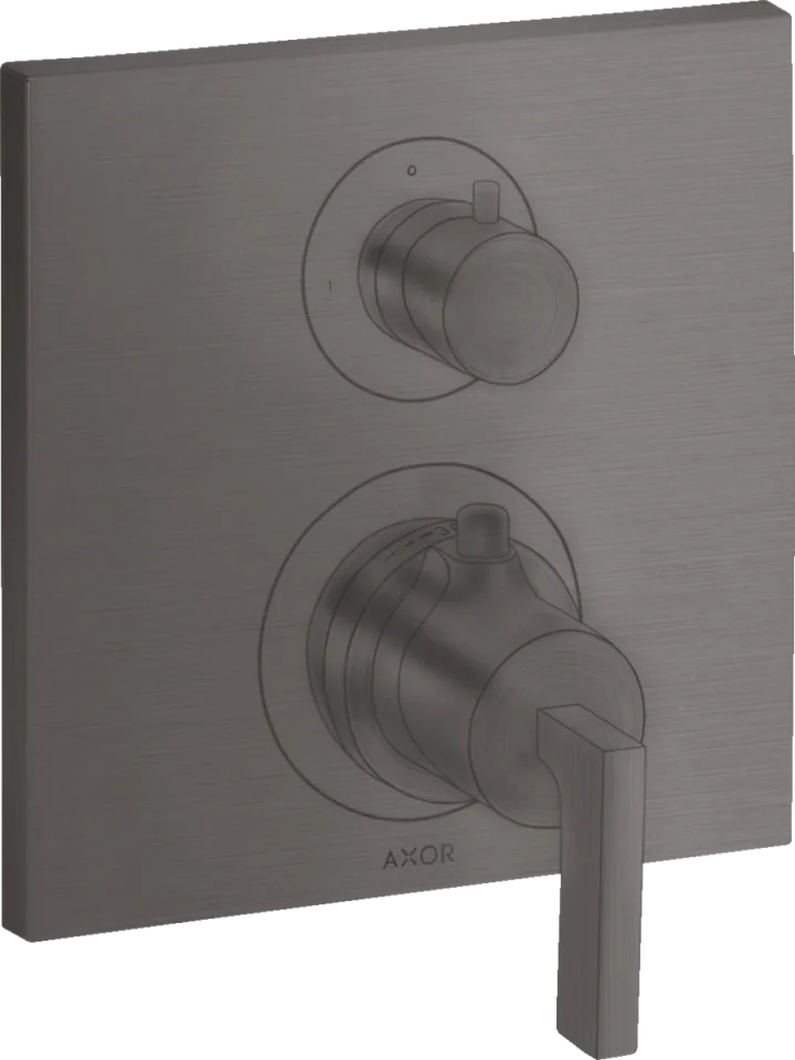 Axor Citterio Thermostatic Shower Mixer Concealed 217 X 187 X 135mm Gunmetal/chrome - Brushed product image - Image 1