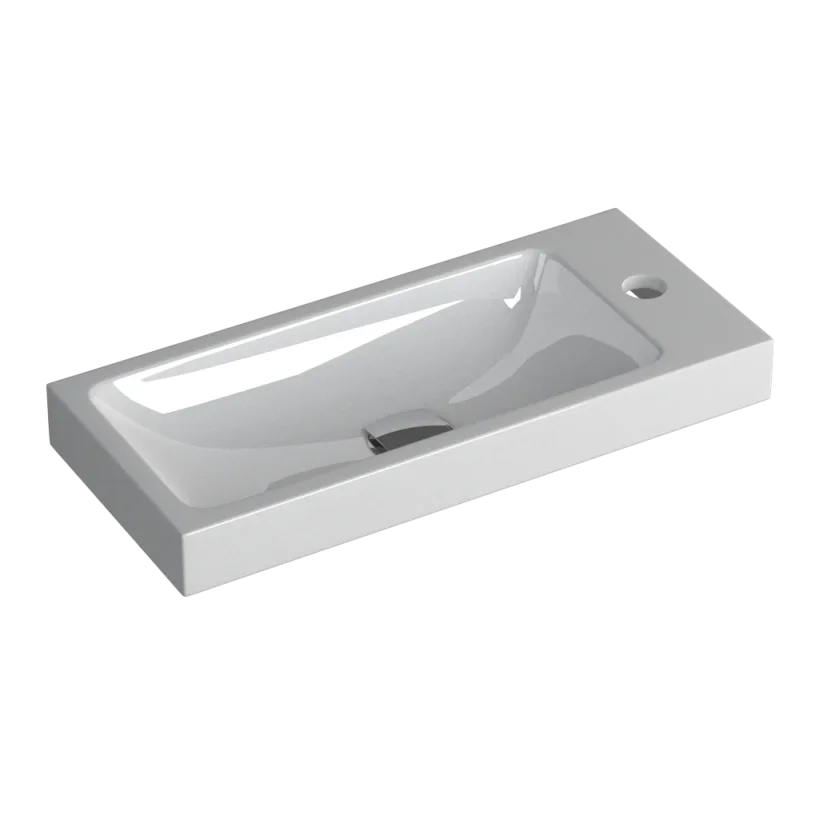 Faeber Silkstone Box 400mm Cloakroom Single Wall Hung Basin Gloss (requires Brackets) product image - Image 1