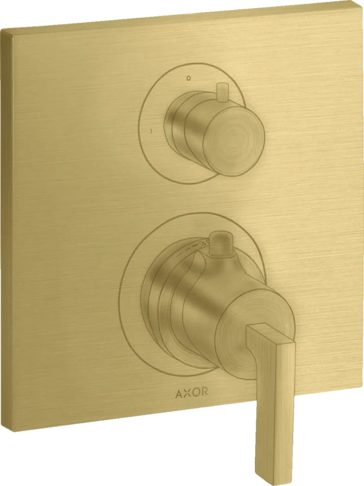 Axor Citterio Thermostatic Shower Mixer Concealed 217 X 187 X 135mm Brass - Brushed product image - Image 1