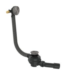 Axor Flexaplus Complete Set Of Basic Body And Finished Set Of Waste/overflow Fitting 501 X 263 X 128mm Gunmetal/chrome - Brushed