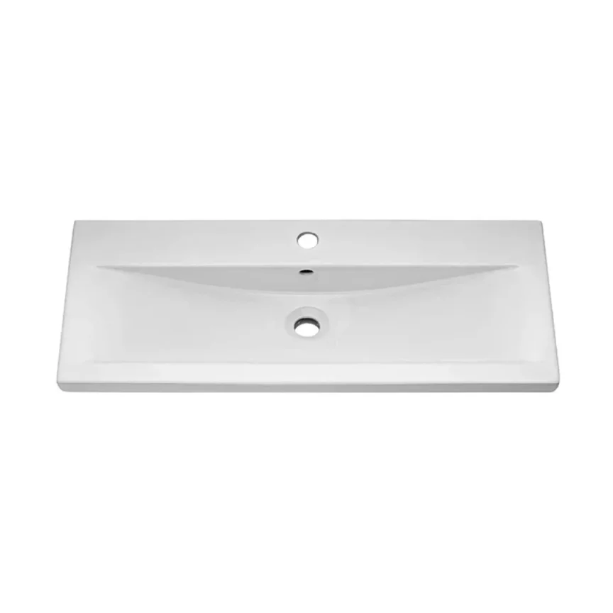 Barcelona 1000mm Wall Hung Ceramic Basin with 1 Tap Hole White product image - Image 1