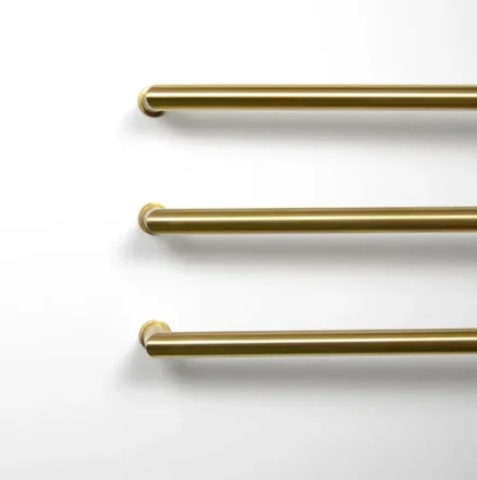 Thermosphere 12v Heated Towel Bar Single Round 500mm Brushed Brass