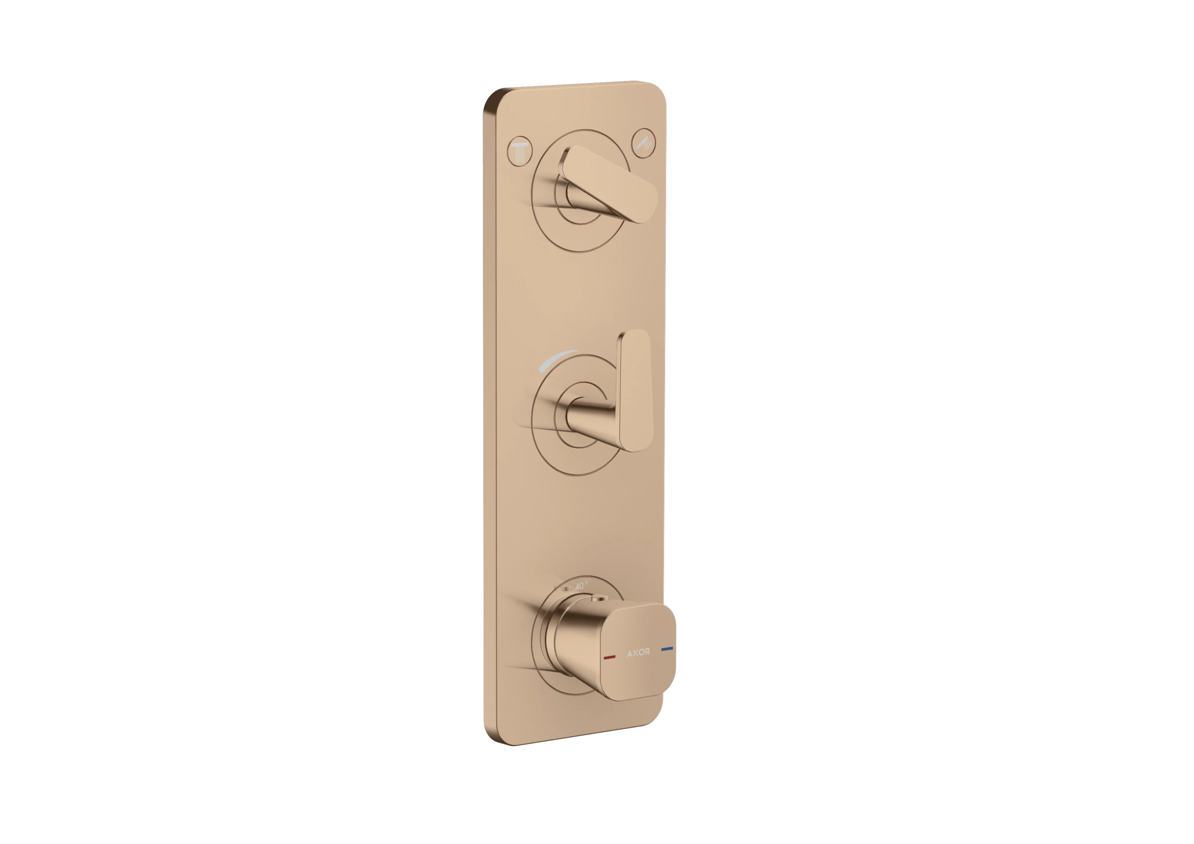 Axor Citterio C Thermostatic Shower Mixer Concealed 458 X 247 X 107mm Rose Gold/gold - Polished