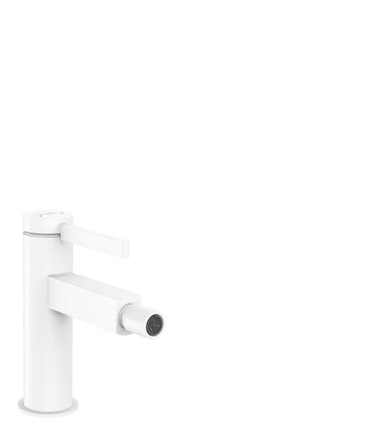 Hansgrohe Finoris Single Lever Bidet Mixer With Push-open Waste Set Matt White