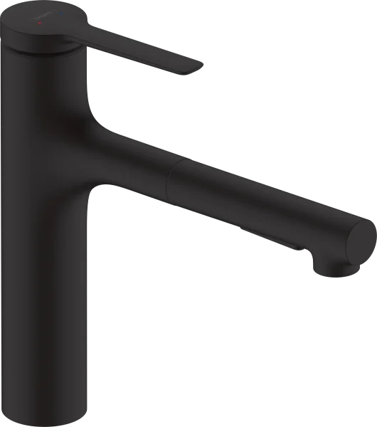 Hansgrohe Zesis M33 Single Lever Kitchen Mixer 160, Pull-out Spray, 2jet Matt Black