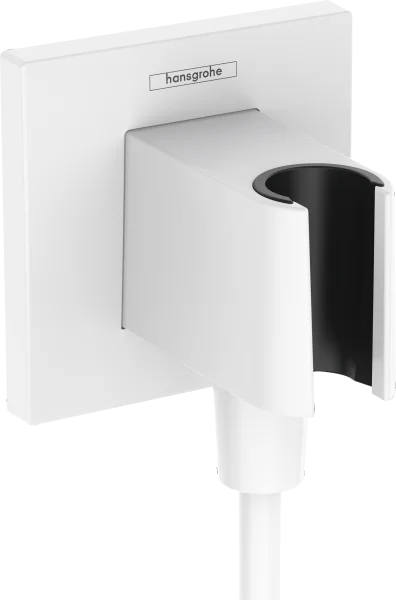 Hansgrohe Fixfit E Wall Outlet With Shower Holder Matt White
