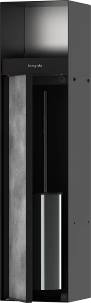 Hansgrohe Xtrastoris Rock Recessed Toilet Brush Holder With Toilet Paper Holder And Tileable Door Matt Black