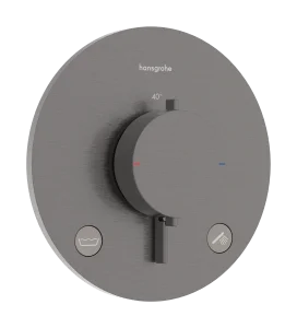 Hansgrohe Ecostat Comfort S Thermostatic Shower Mixer Concealed 262 X 233 X 168mm Gunmetal/chrome - Brushed product image - Image 1