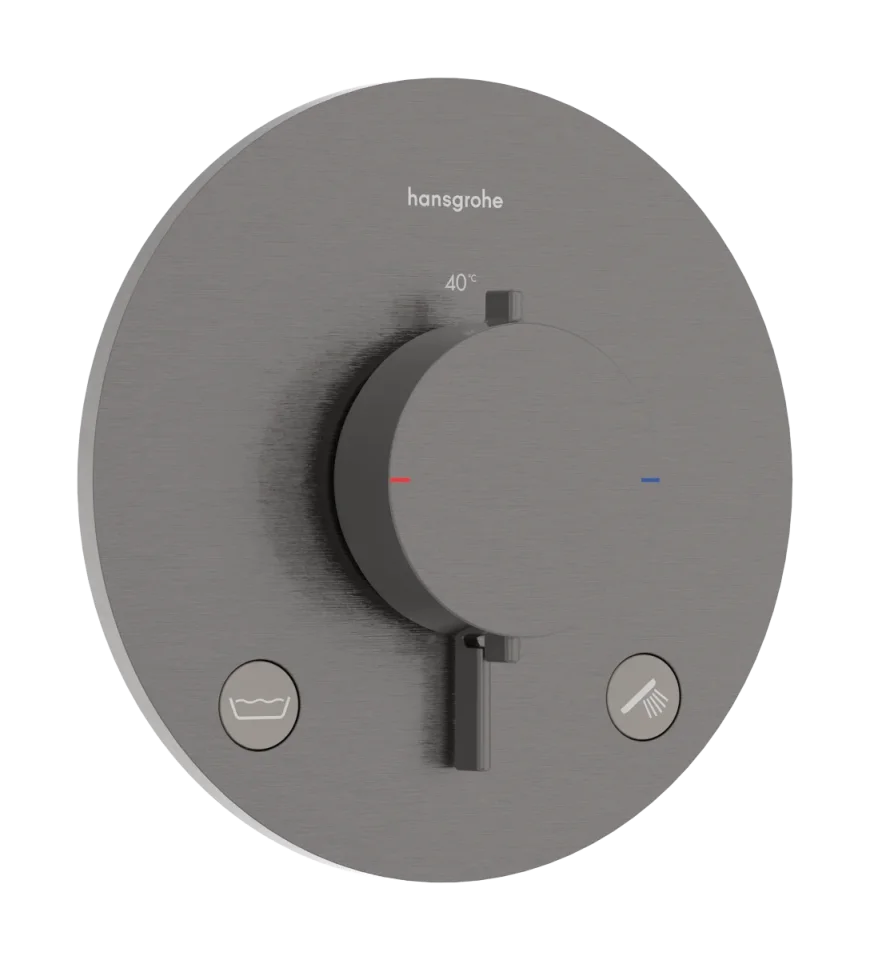 Hansgrohe Ecostat Comfort S Thermostatic Shower Mixer Concealed 262 X 233 X 168mm Gunmetal/chrome - Brushed product image - Image 1