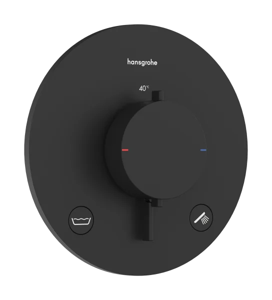 Hansgrohe Ecostat Comfort S Thermostat For Concealed Installation For 2 Functions With Integrated Security Combination According To En1717 Matt Black