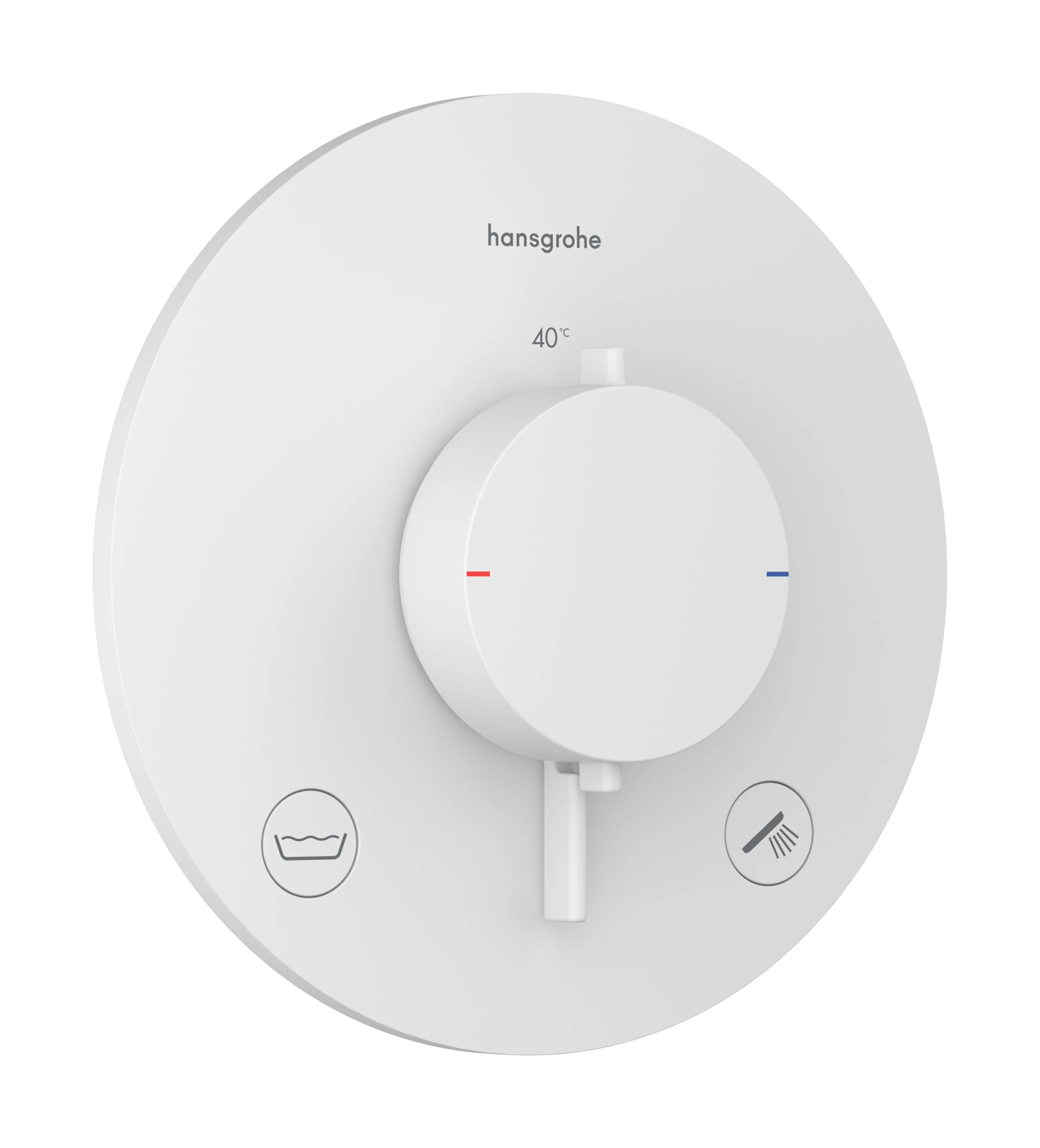 Hansgrohe Ecostat Comfort S Thermostatic Shower Mixer Concealed 262 X 233 X 168mm White - Matt