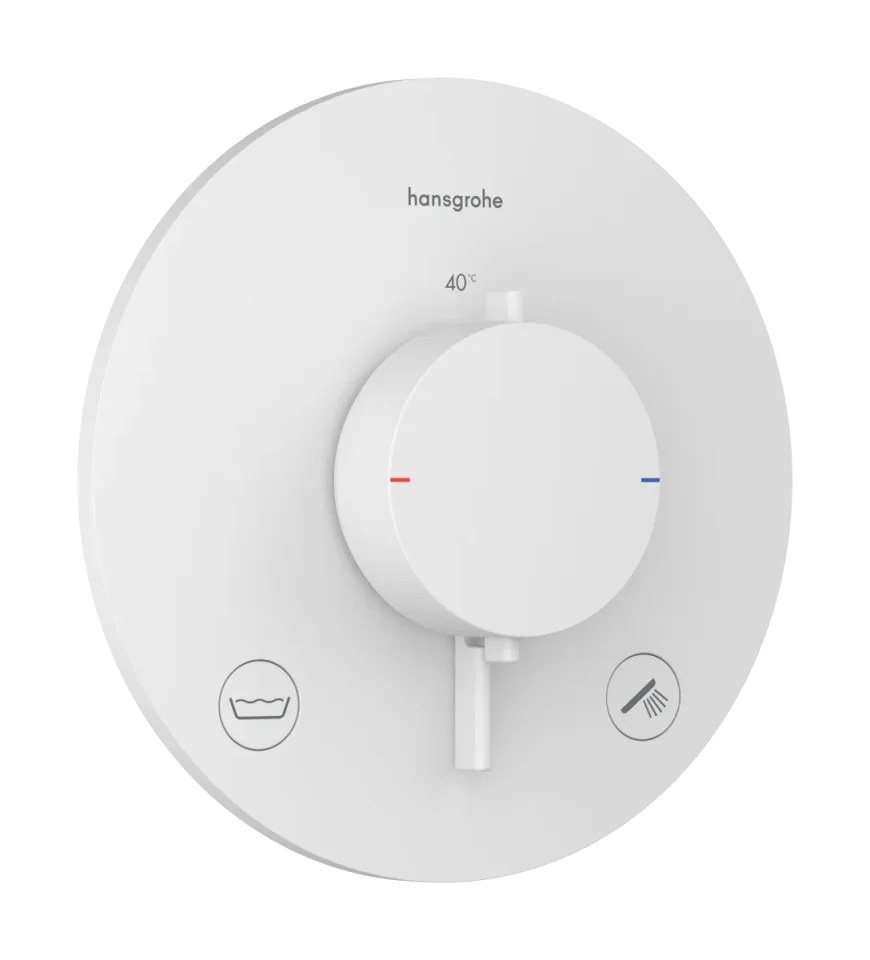 Hansgrohe Ecostat Comfort S Thermostatic Shower Mixer Concealed 262 X 233 X 168mm White - Matt product image - Image 1