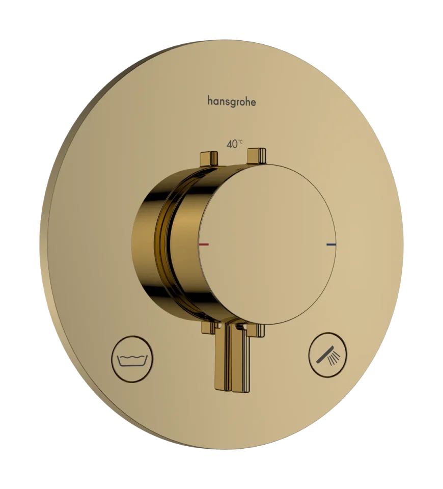 Hansgrohe Ecostat Comfort S Thermostatic Shower Mixer Concealed 262 X 233 X 168mm Gold - Polished product image - Image 1