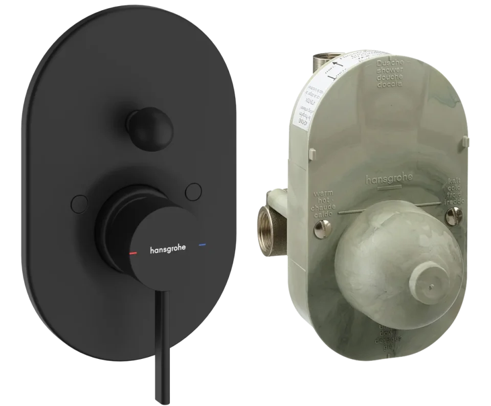 Hansgrohe Zesis S Bath Mixers Concealed 230 X 180 X 125mm Black - Matt product image - Image 1