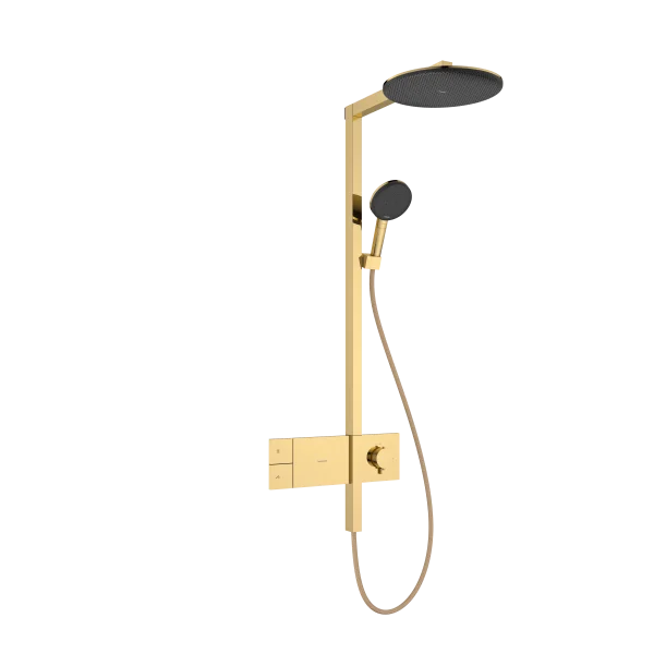 Hansgrohe Raindance Alive S Showerpipes With Thermostatic Mixer 1170 X 350 X 180mm Gold - Polished