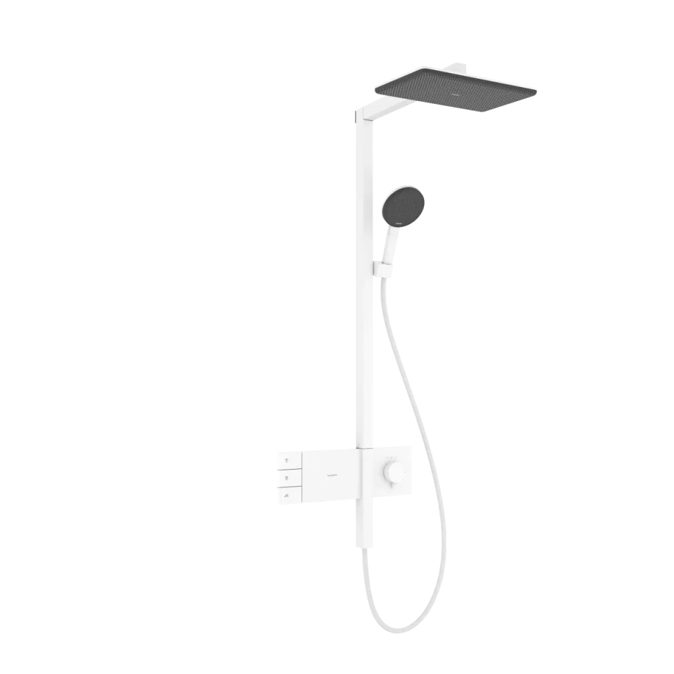Hansgrohe Raindance Alive Q Showerpipes With Thermostatic Mixer 1170 X 350 X 180mm White - Matt product image - Image 1