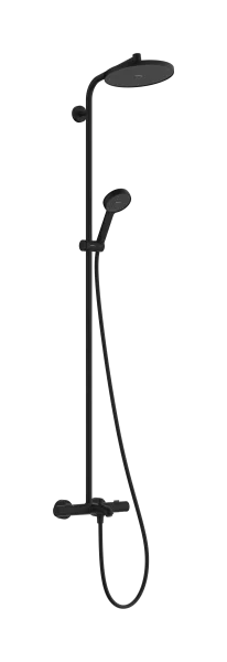 Hansgrohe Activera S Showerpipe 240 1jet Ecosmart With Bath Thermostat Ecostat Fine Matt Black
