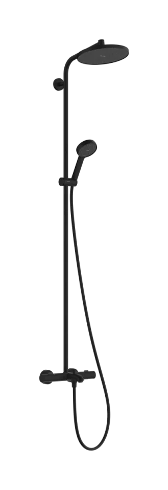 Hansgrohe Activera S Showerpipes With Thermostatic Mixer 1520 X 355 X 115mm Black - Matt product image - Image 1