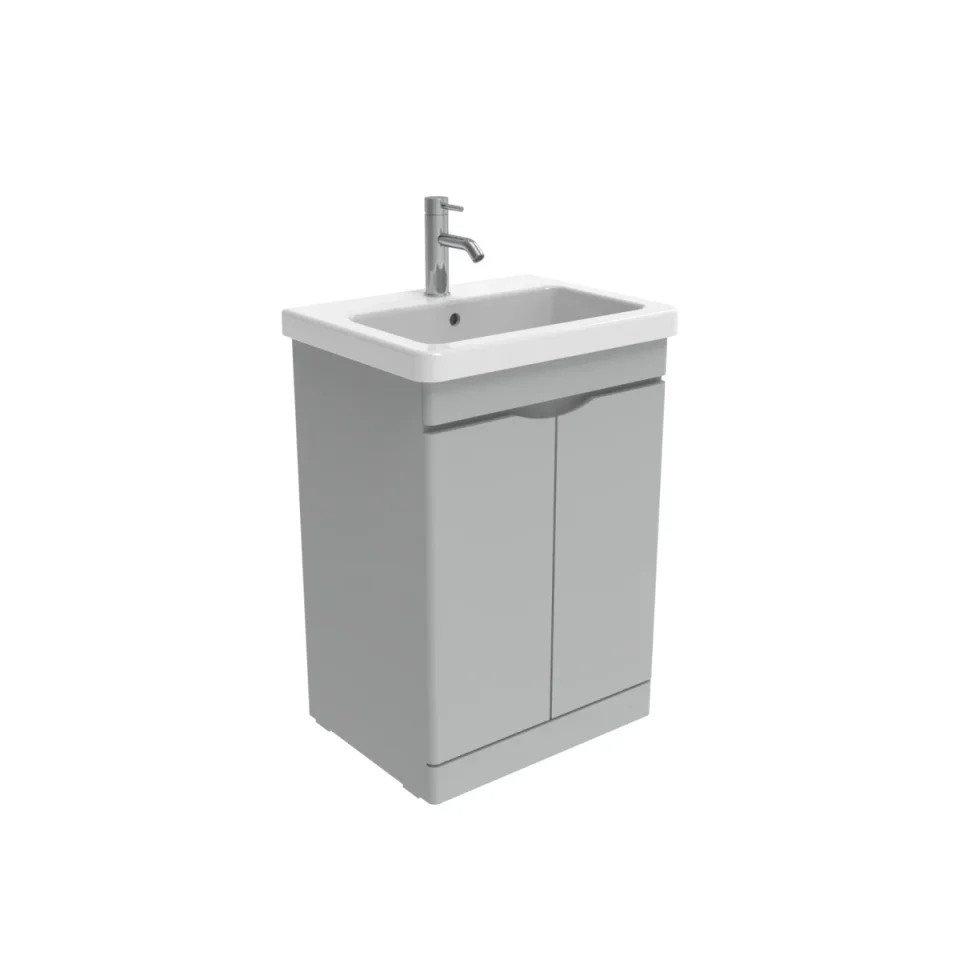 Saneux Indigo 60cm 2 Door Floor Standing Unit - Dove Grey product image - Image 3