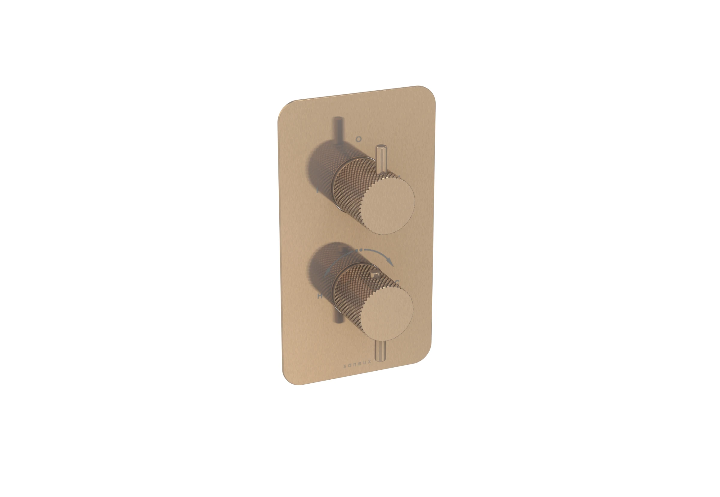 Saneux Cos 1 Way Thermostatic Shower Valve Kit - W/ Knurled Handle - Brushed Bronze (pvd)