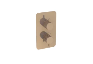 Saneux Cos 1 Way Thermostatic Shower Valve Kit - W/ Knurled Handle - Brushed Bronze (pvd)
