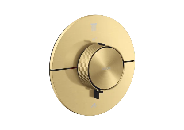 Axor Showerselect Id Thermostat For Concealed Installation Round For 2 Functions Brushed Gold Optic