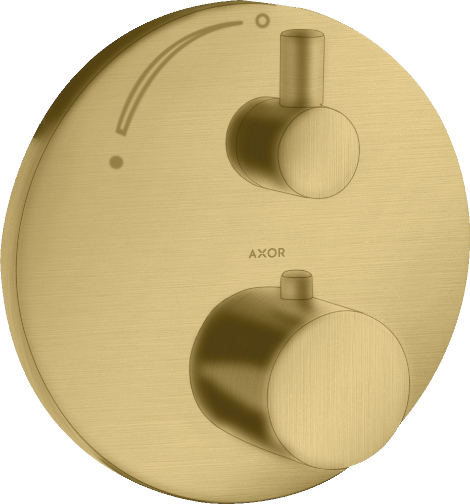 Axor Uno Thermostatic Shower Mixer Concealed 217 X 187 X 135mm Gold - Brushed product image - Image 1