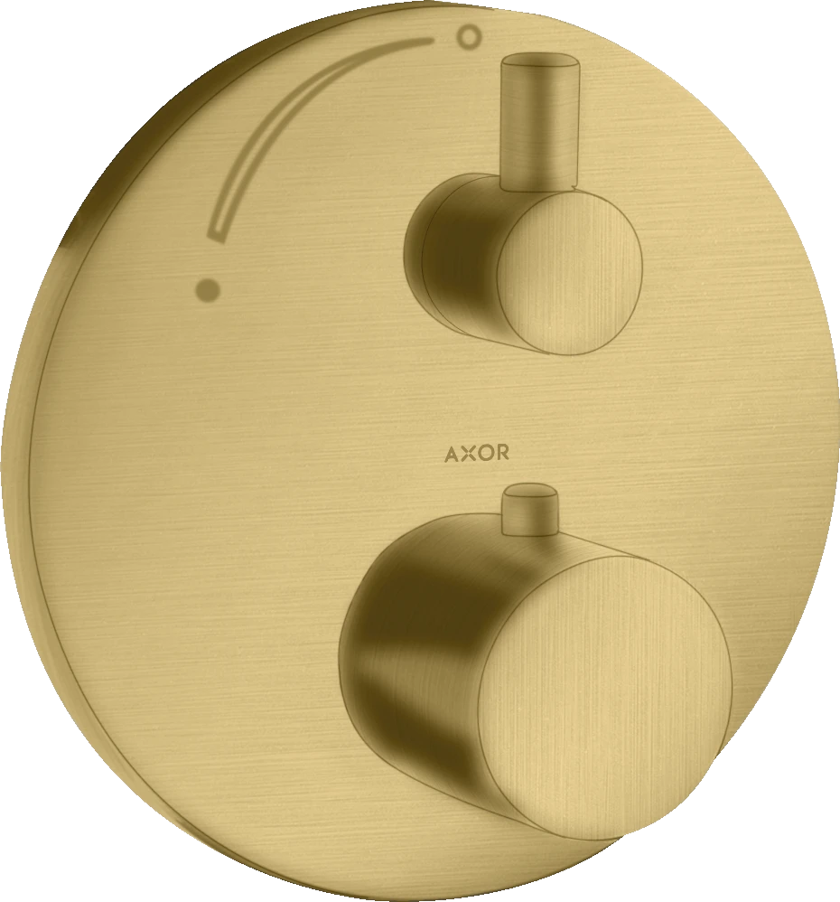 Axor Uno Thermostatic Shower Mixer Concealed 217 X 187 X 135mm Gold - Brushed