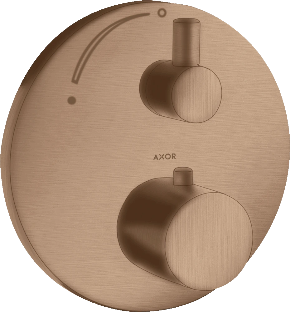 Axor Uno Thermostatic Shower Mixer Concealed 217 X 187 X 135mm Rose Gold/gold - Brushed