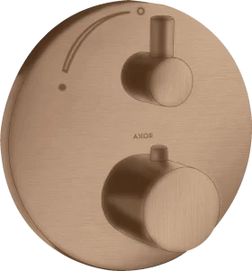 Axor Uno Thermostatic Shower Mixer Concealed 217 X 187 X 135mm Rose Gold/gold - Brushed