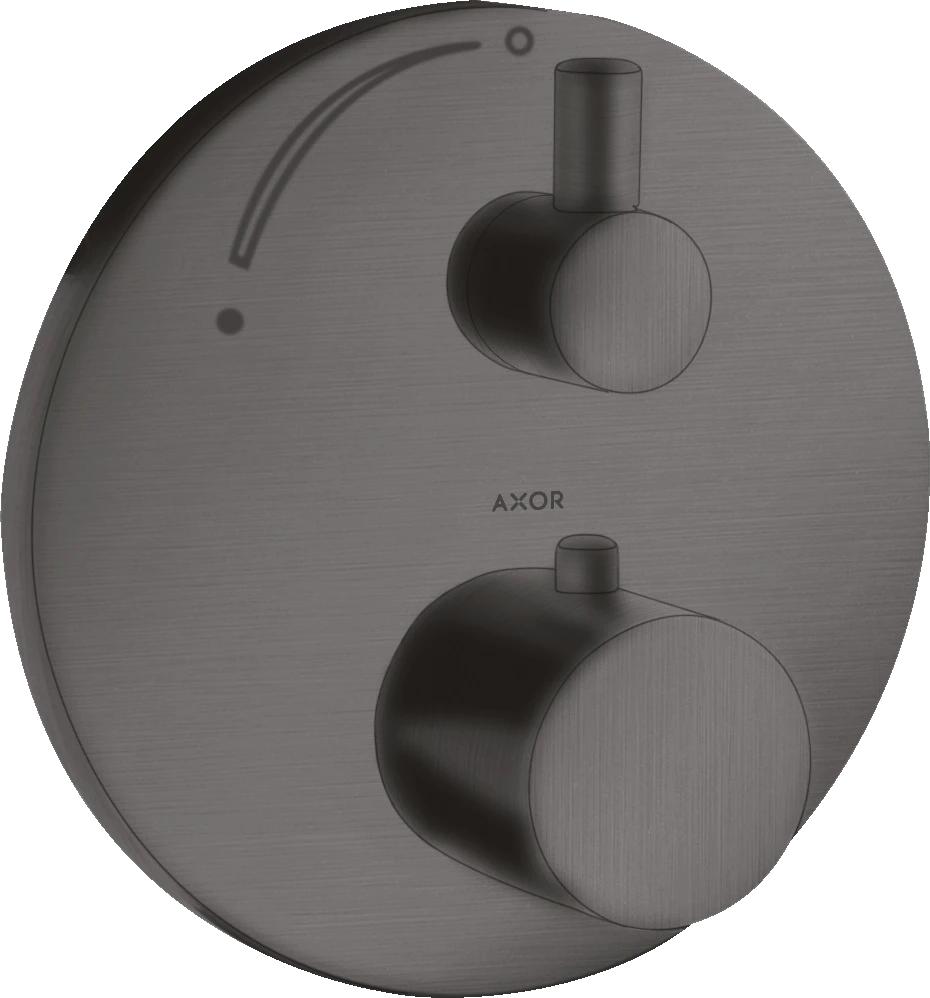 Axor Uno Thermostatic Shower Mixer Concealed 217 X 187 X 135mm Gunmetal/chrome - Brushed