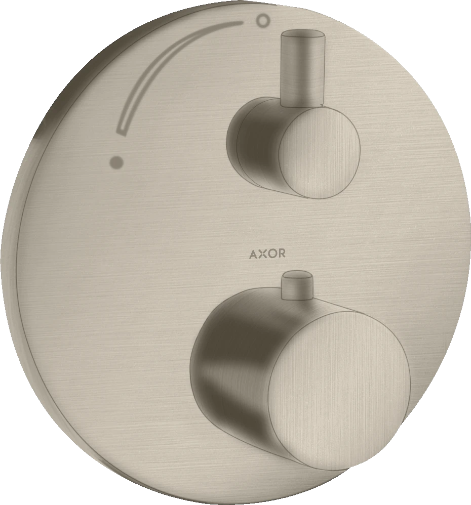 Axor Uno Thermostatic Shower Mixer Concealed 217 X 187 X 135mm Nickel - Brushed
