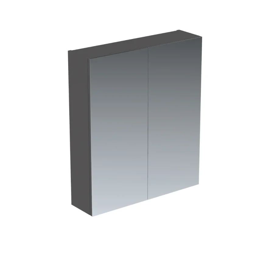 Saneux Austen 60cm 2 Door Mirror Cabinet - Matte Iron Grey detail view - Image 2