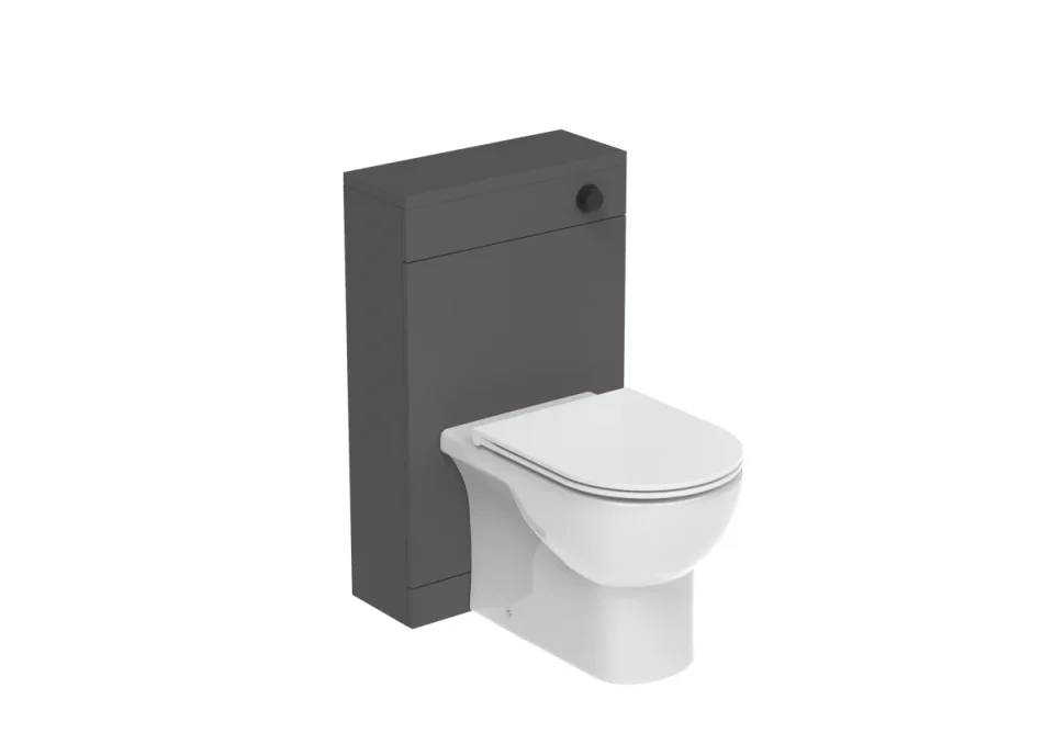 Saneux Austen 50cm Wc Unit - Matte Iron Grey detail view - Image 3