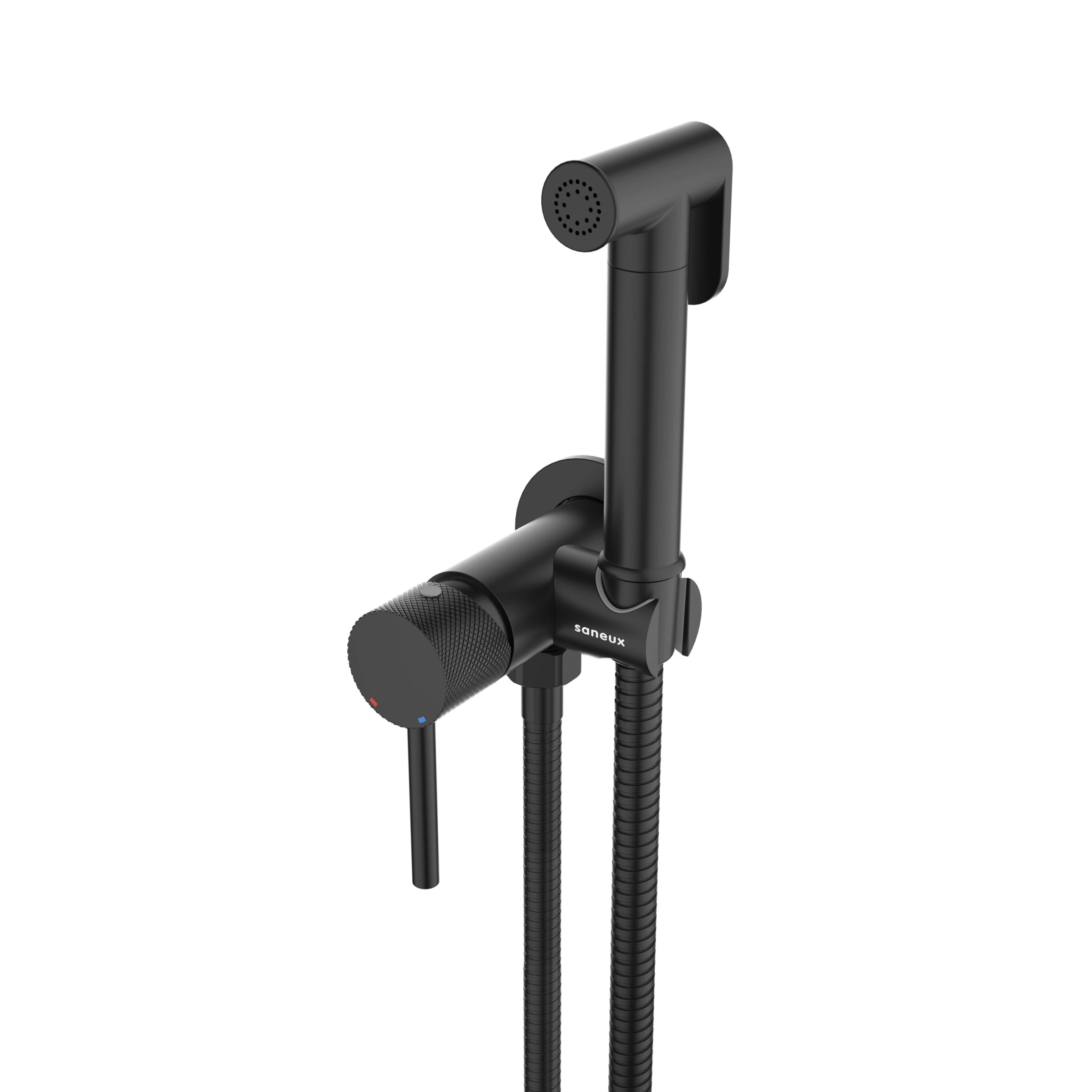 Saneux Cos Douche Kit With Knurled Handle - Satin Black