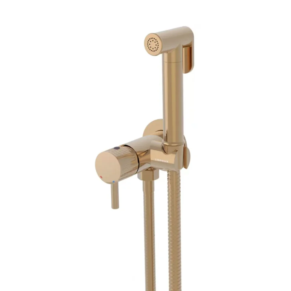 Saneux Cos Douche Kit With Fluted Handle - Brushed Bronze product image - Image 1