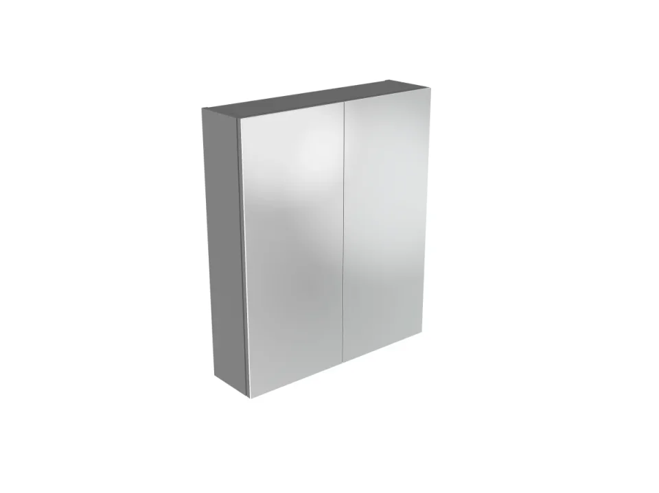 Saneux Austen 60cm 2 Door Mirror Cabinet - Matte Iron Grey product image - Image 1