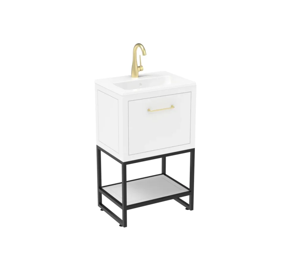 Saneux Kingsbury 50cm 1 Drawer Floor Standing Unit - Matte White product image - Image 1