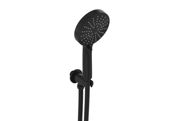 Saneux Cos 3 Function Handset - W/ Outlet Elbow & Holder & 150cm Hose - Satin Black