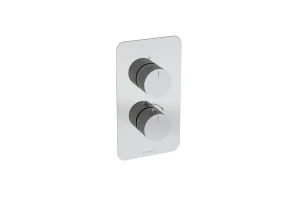 Saneux Cos 1 Way Thermostatic Shower Valve Kit - W/ Fluted Handle - Chrome