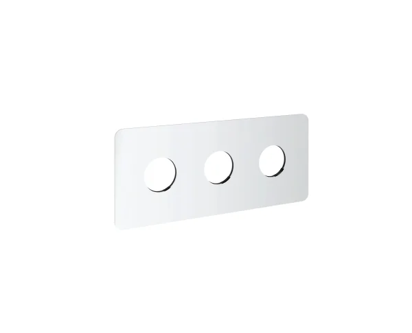 Saneux Cos 2 Way 3 Handle Shower Plate & Shrouds - Landscape - Chrome