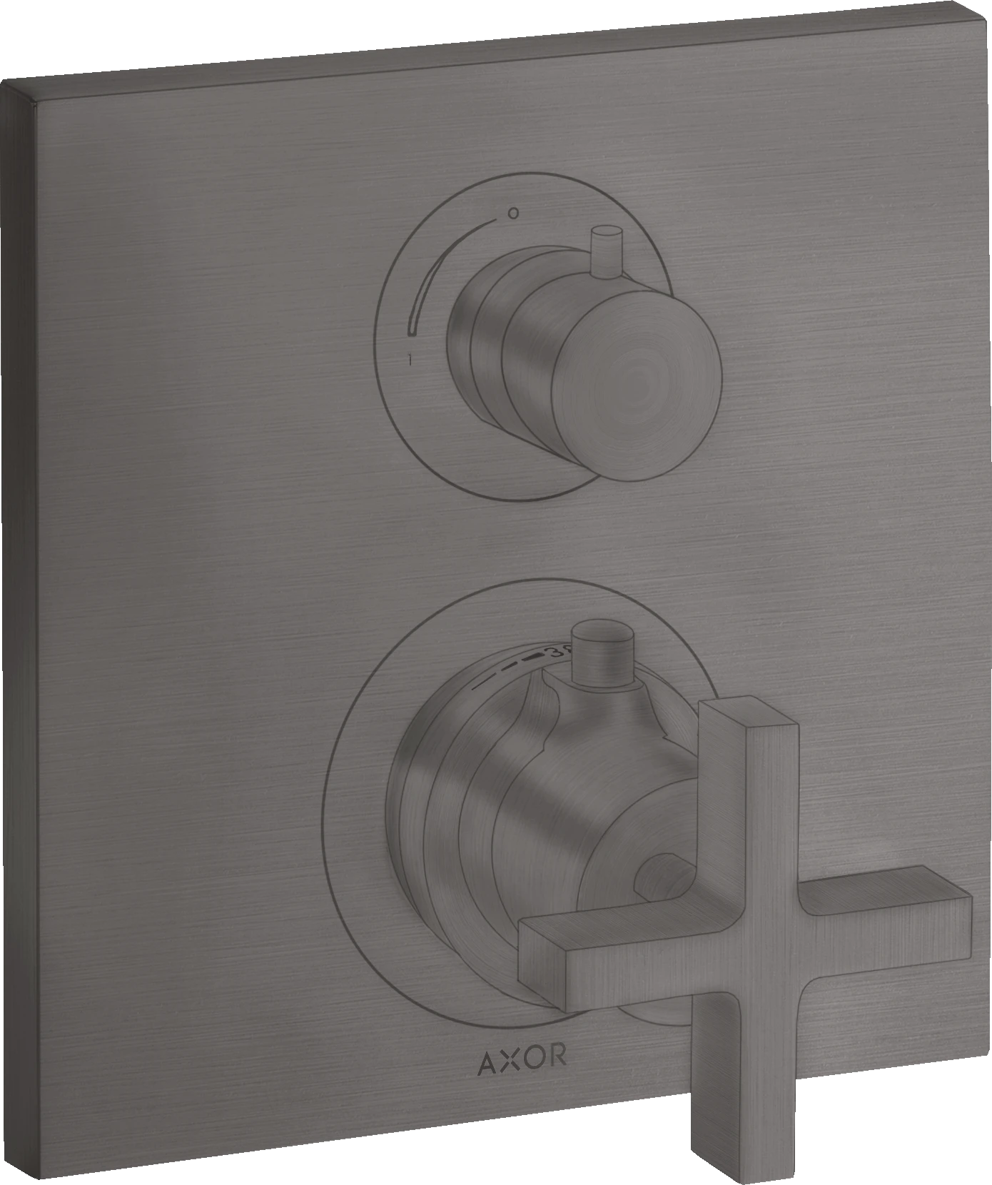 Axor Citterio Thermostatic Shower Mixer Concealed 217 X 187 X 135mm Gunmetal/chrome - Brushed