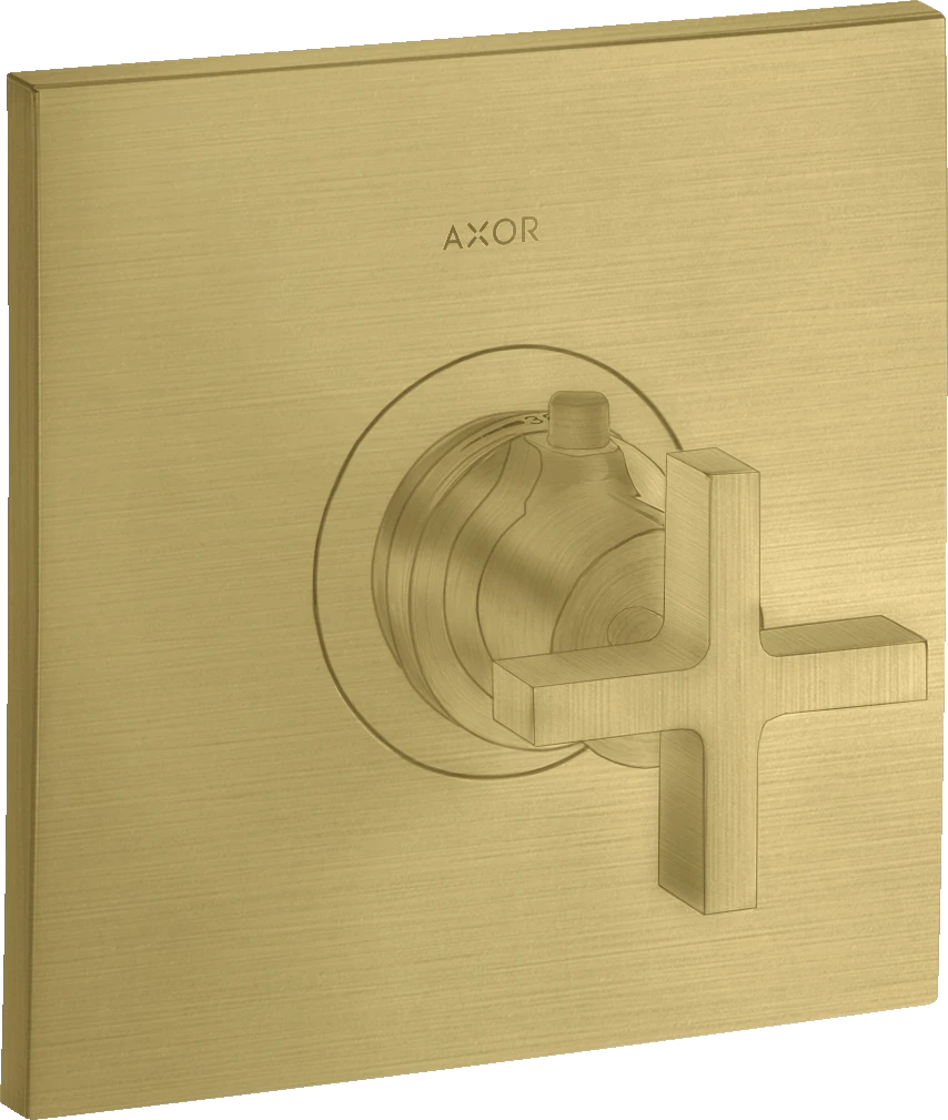 Axor Citterio Thermostatic Mixer Highflow For Concealed Installation With Cross Handle Brushed Brass