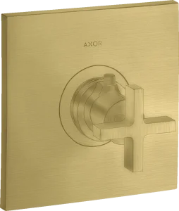 Axor Citterio Thermostatic Mixer Highflow For Concealed Installation With Cross Handle Brushed Brass
