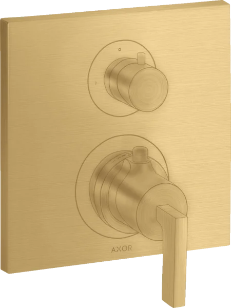Axor Citterio Thermostatic Mixer For Concealed Installation With Shut-off / Diverter Valve And Lever Handle Brushed Gold Optic