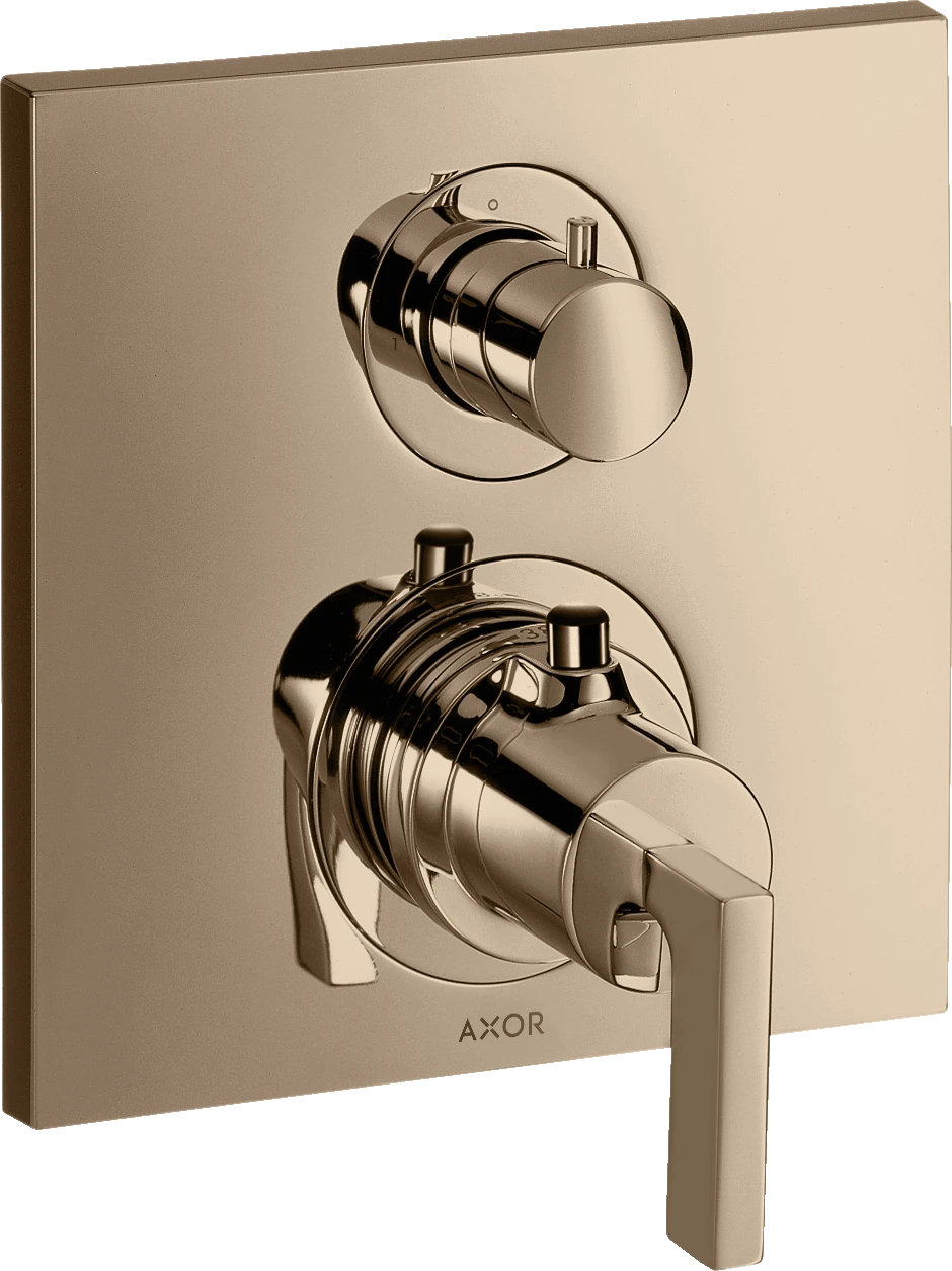 Axor Citterio Thermostatic Shower Mixer Concealed 217 X 187 X 135mm Rose Gold/gold - Polished
