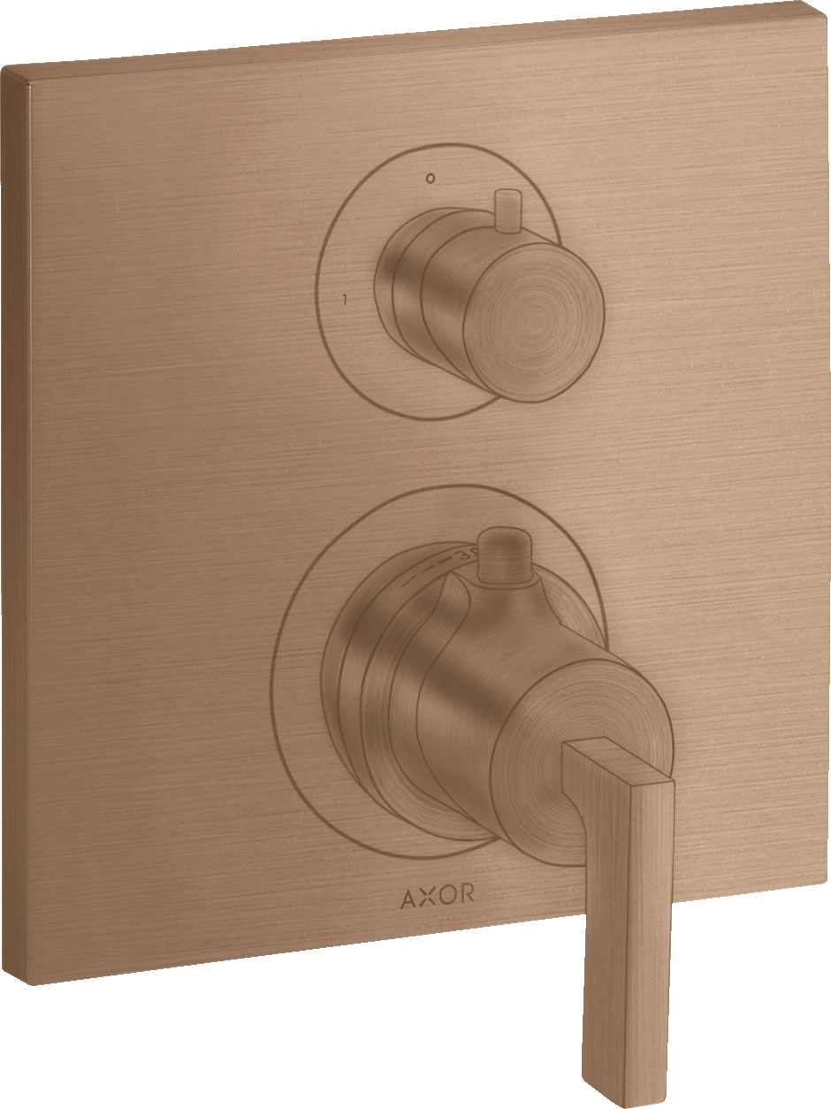 Axor Citterio Thermostatic Shower Mixer Concealed 217 X 187 X 135mm Rose Gold/gold - Brushed